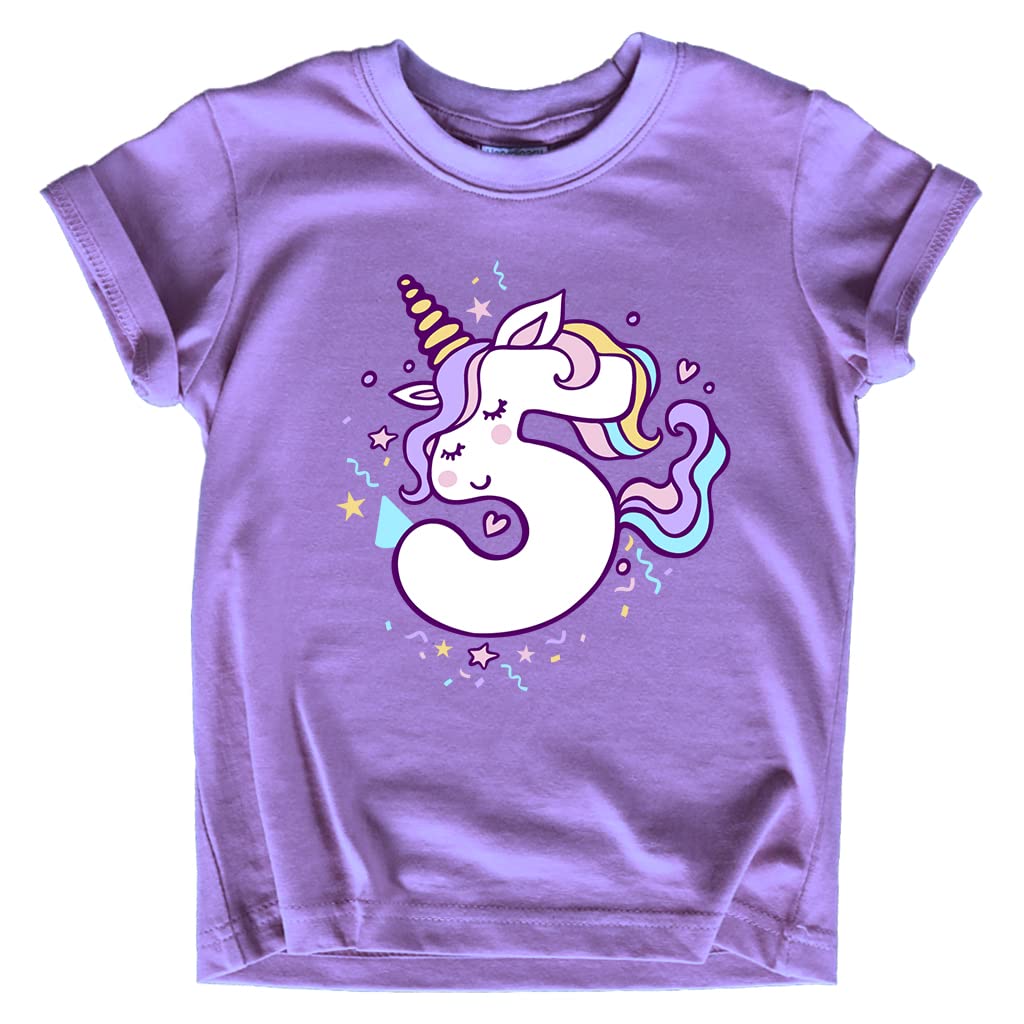 Girls Unicorn 5th Birthday Shirt - Cute 5 Year Old Outfit for Fifth Birthday Party, School Celebration & Photo Shoot | Soft Cotton T-Shirt for Kids