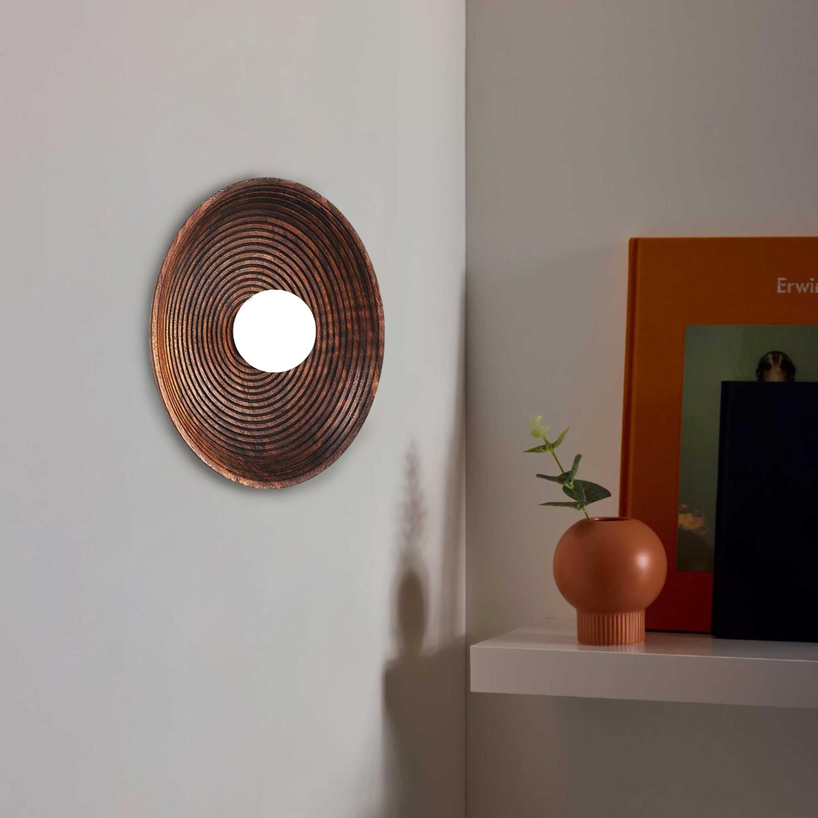 Modern Contour Wooden Wall Sconce - Handcrafted Wooden Light Fixture for Bedroom, Living Room & Hallway Decor - Rustic Home Lighting Solution