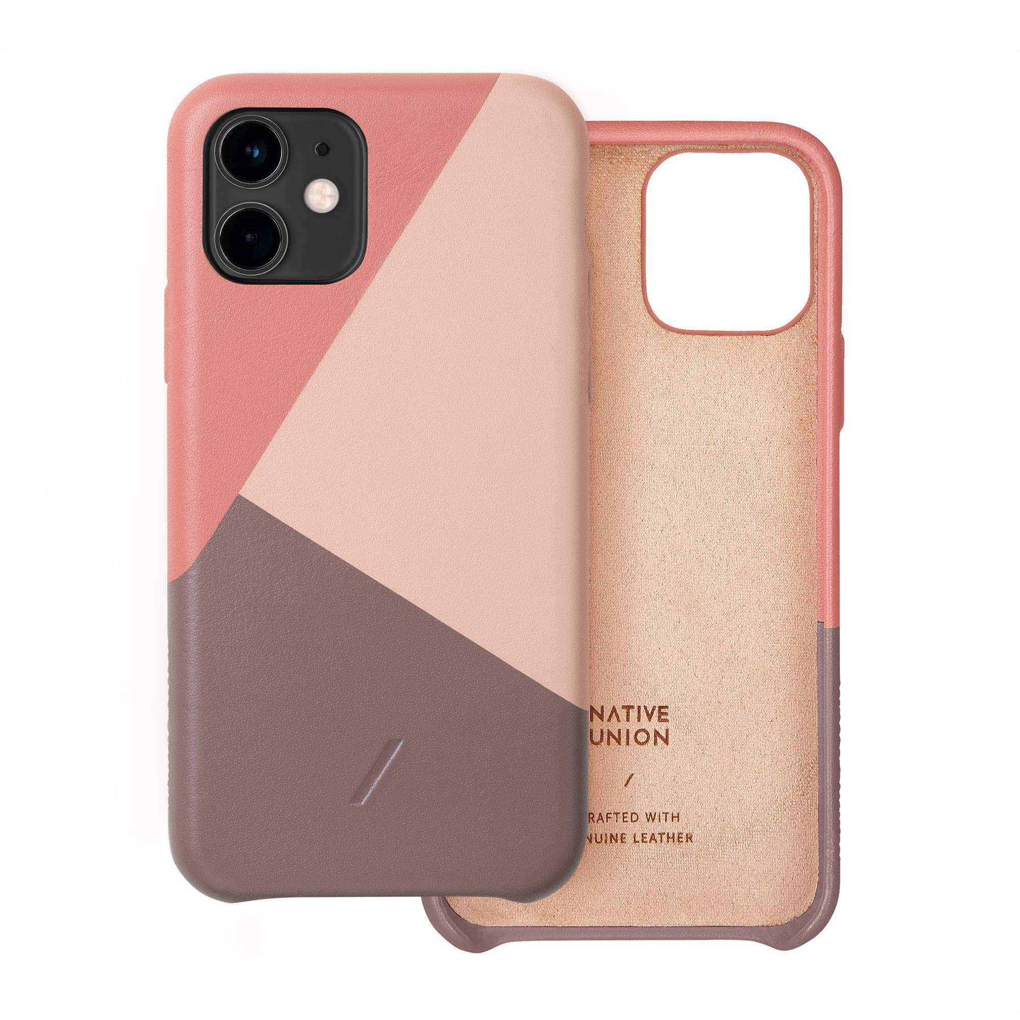 Native Union Wireless Charging Bundle for iPhone 11 - Rose Marquetry Case & Dock Charging Pad | Qi-Certified Fast Charging for iPhone & Android Devices | Perfect for Home, Office & Travel Use