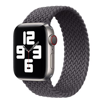 Premium Nylon Braided Solo Loop Apple Watch Band - Durable Metal Connector & Soft Stretchy Fabric - Compatible with Apple Watch Series 1/2/3/4/5/6/SE (38mm 40mm 42mm 44mm) - Unisex Design for Men & Women - Perfect for Workouts, Running & Everyday Wear