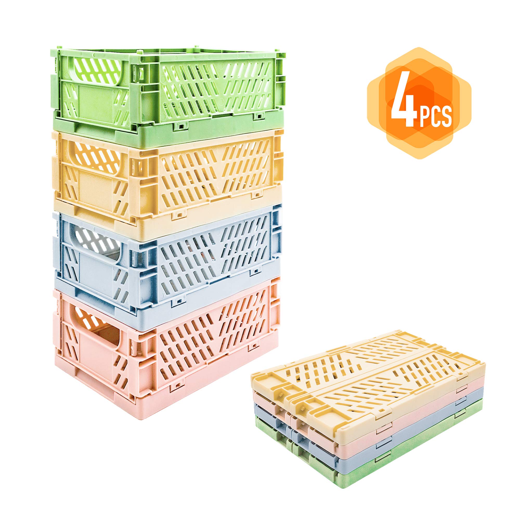 4-Pack Mini Plastic Baskets for Storage - Home, Kitchen, Office Organizer (5.9x3.8x2.2) - Perfect for Shelves & Clutter Control