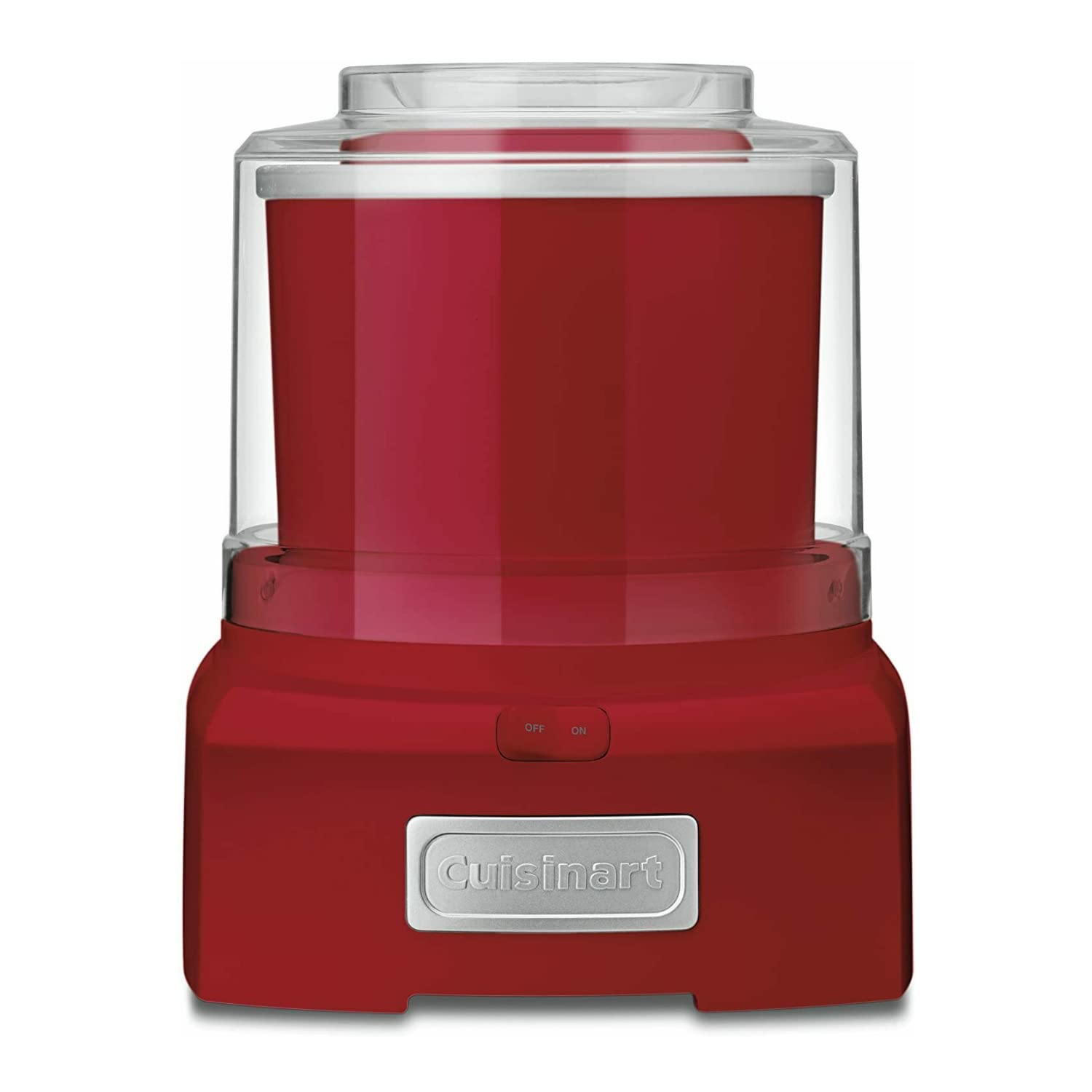 Cuisinart ICE-21RP1 1.5-Quart Frozen Yogurt, Ice Cream & Sorbet Maker with Double Insulated Freezer Bowl - No Ice Needed, Makes Delicious Frozen Treats in 20 Minutes - Perfect for Home Desserts, Parties & Summer Treats (Red)