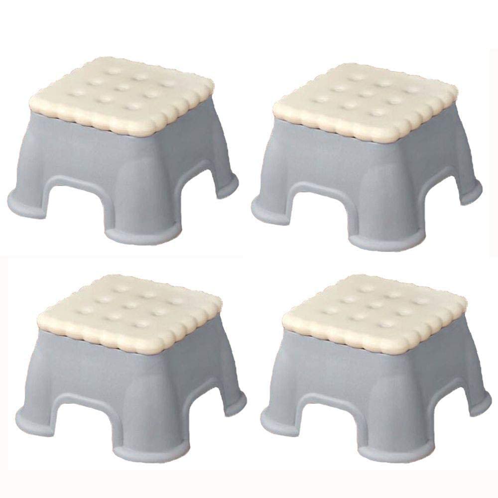 NMDCDH 4-Piece Thickened Plastic Footstool for Kids - Multifunctional Shoe Changing Bench, Durable Step Stool for Living Room, Kindergarten & Home Decor (31x31x24cm) - Perfect for Playrooms, Bedrooms & Entryways