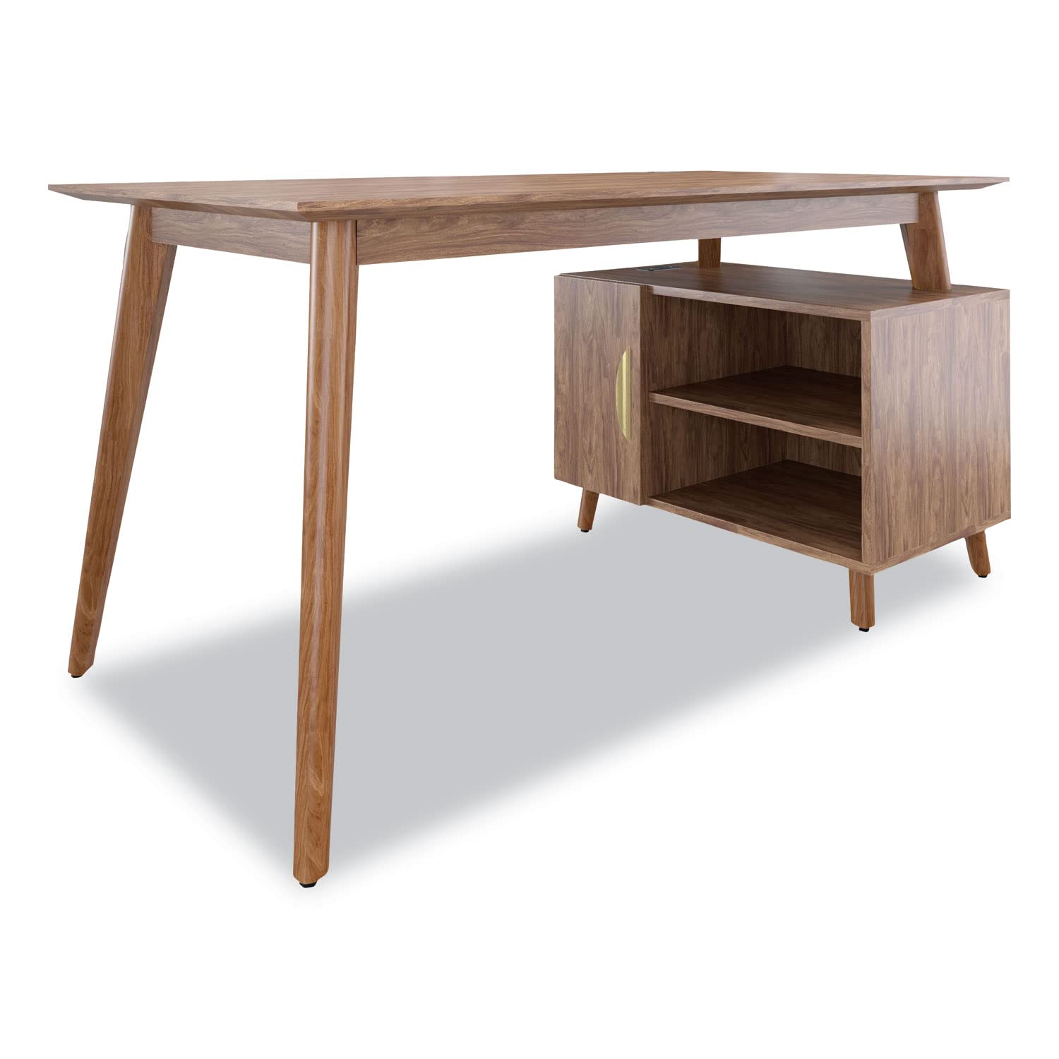 Union & Scale Mid-Century Modern Storage Desk with Gold Pull Handles - 59.7