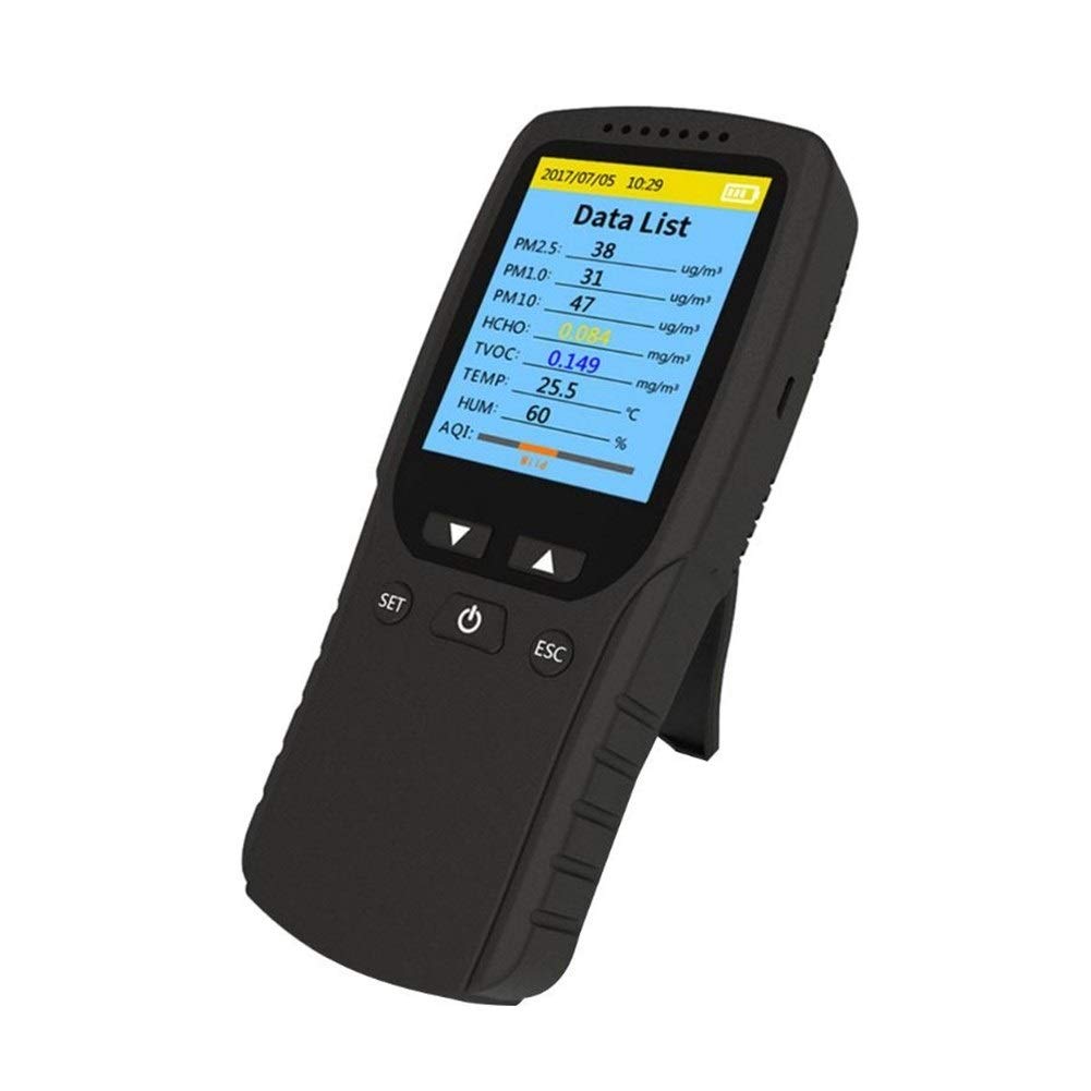 **Air Quality Monitor - Indoor Air Pollution Meter with LCD Screen | PM2.5, PM1.0, PM10, HCHO, TVOC Detector | Accurate Air Quality Testing for Home, Office & Baby Room**