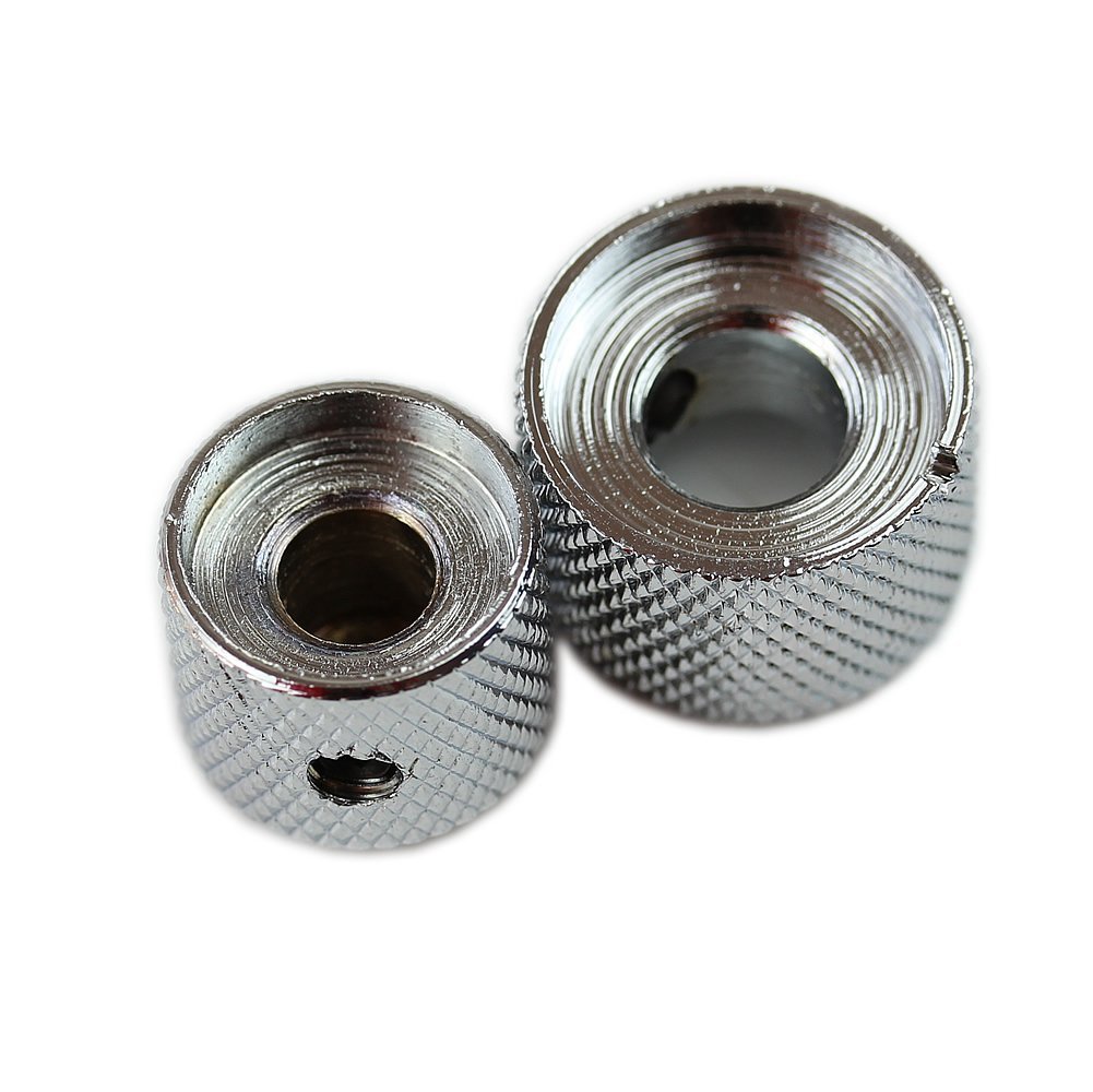 Premium Dual Concentric Stacked Control Knobs for Electric Guitar & Bass - Chrome Finish | Perfect for Volume/Tone Adjustment & Custom Guitar Upgrades