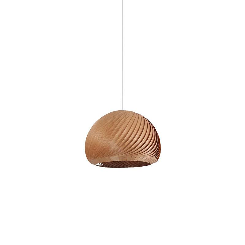 Aurora Whorl Wood Pendant Lamp - Handcrafted Wooden Hanging Light Fixture for Dining Room, Bedroom & Living Room Decor - Natural Boho Style Ceiling Light for Home & Cafe Lighting