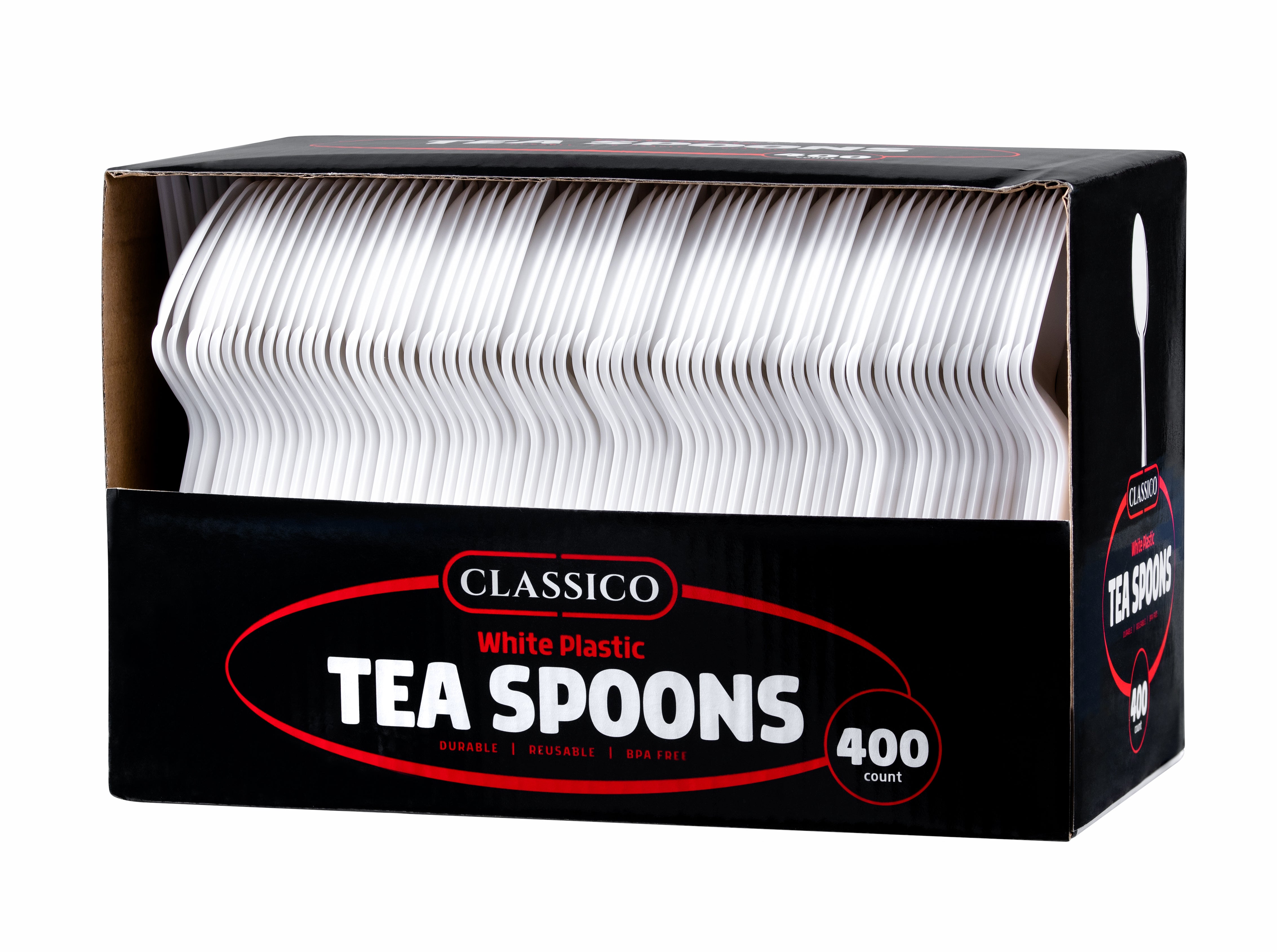 400-Piece White Plastic Cutlery Set - Basic Flatware Collection for Parties, Picnics & Catering | Durable Disposable Utensils