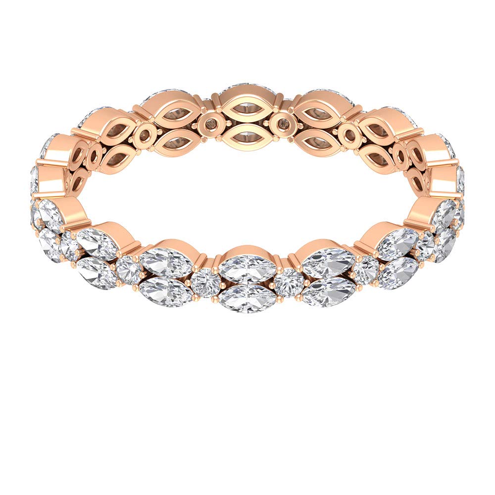1.25 CT Zircon Full Eternity Ring - 14K Solid Gold Cubic Zirconia Wedding Band for Women, Certified CZ Contemporary Bridal Ring - Perfect for Engagement, Anniversary & Special Occasions