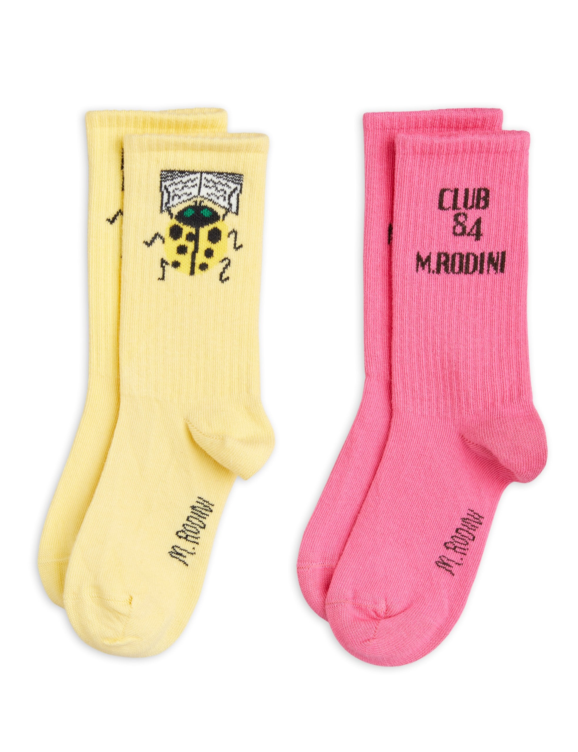 Mini Rodini Ladybird 2-Pack Cute Kids Socks - Soft Cotton Ankle Socks for Girls & Boys - Perfect for School, Play & Everyday Wear