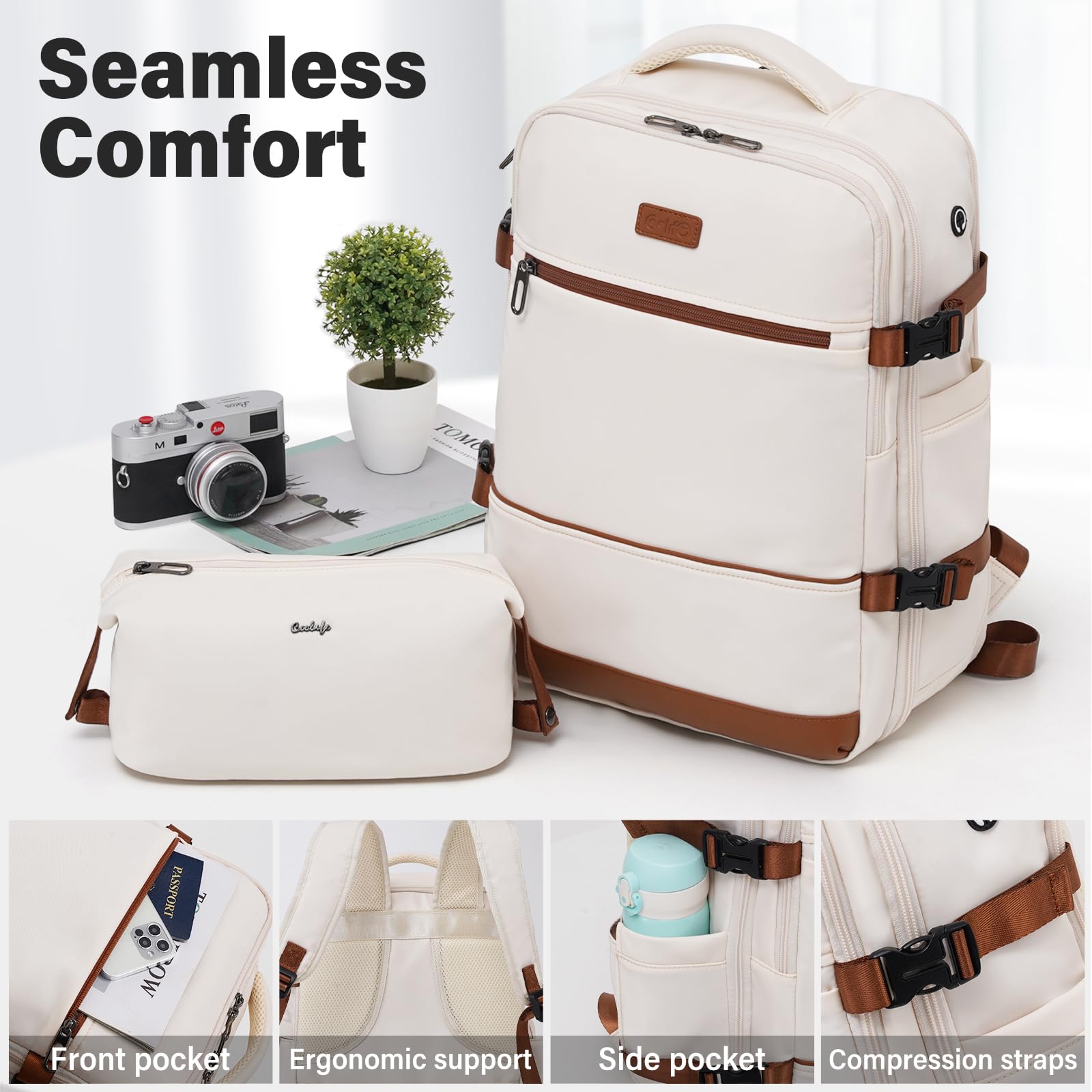 Coolife 3-Piece Hardshell Luggage Set with TSA Lock, Spinner Wheels & Telescopic Handle - Lightweight Carry-On Suitcase for Travel, Business Trips & Vacations