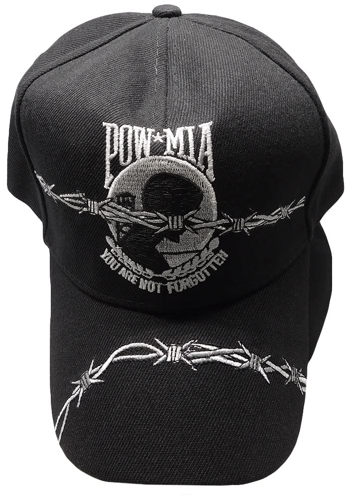 USA POW MIA Embroidered Barbed Wire Mesh Baseball Cap - Adjustable Military Style Hat for Veterans, Outdoor & Casual Wear