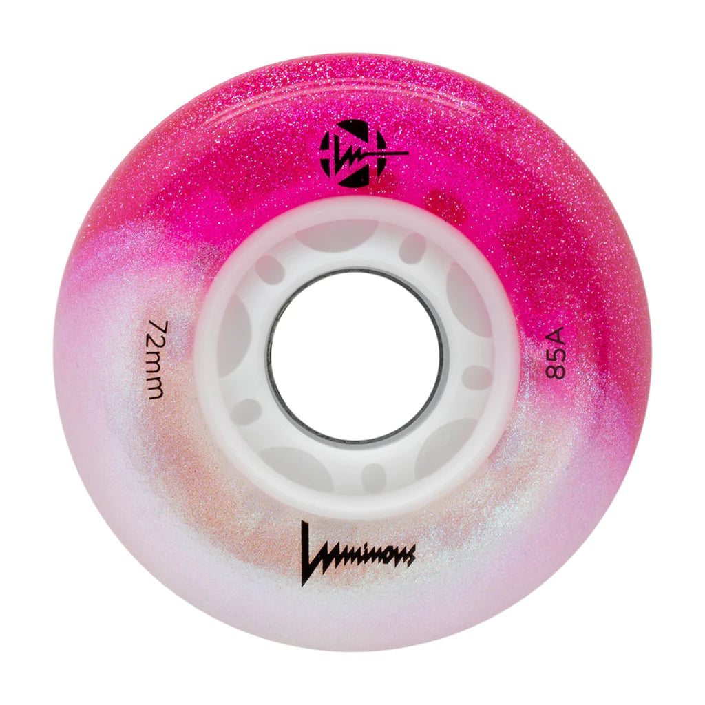 Glow Luminous 72mm LED Light Up Skateboard Wheels - Perfect for Night Skating, Longboard & Cruiser Boards - Glow in The Dark Wheels for Safety & Fun