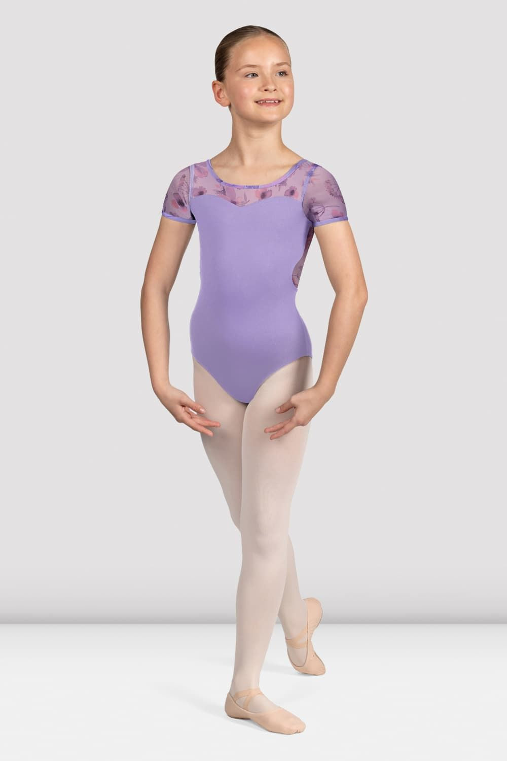Girls Floral Cap Sleeve Leotard - Ballet Dancewear for Toddlers & Kids - Perfect for Ballet Class, Recital & Performance