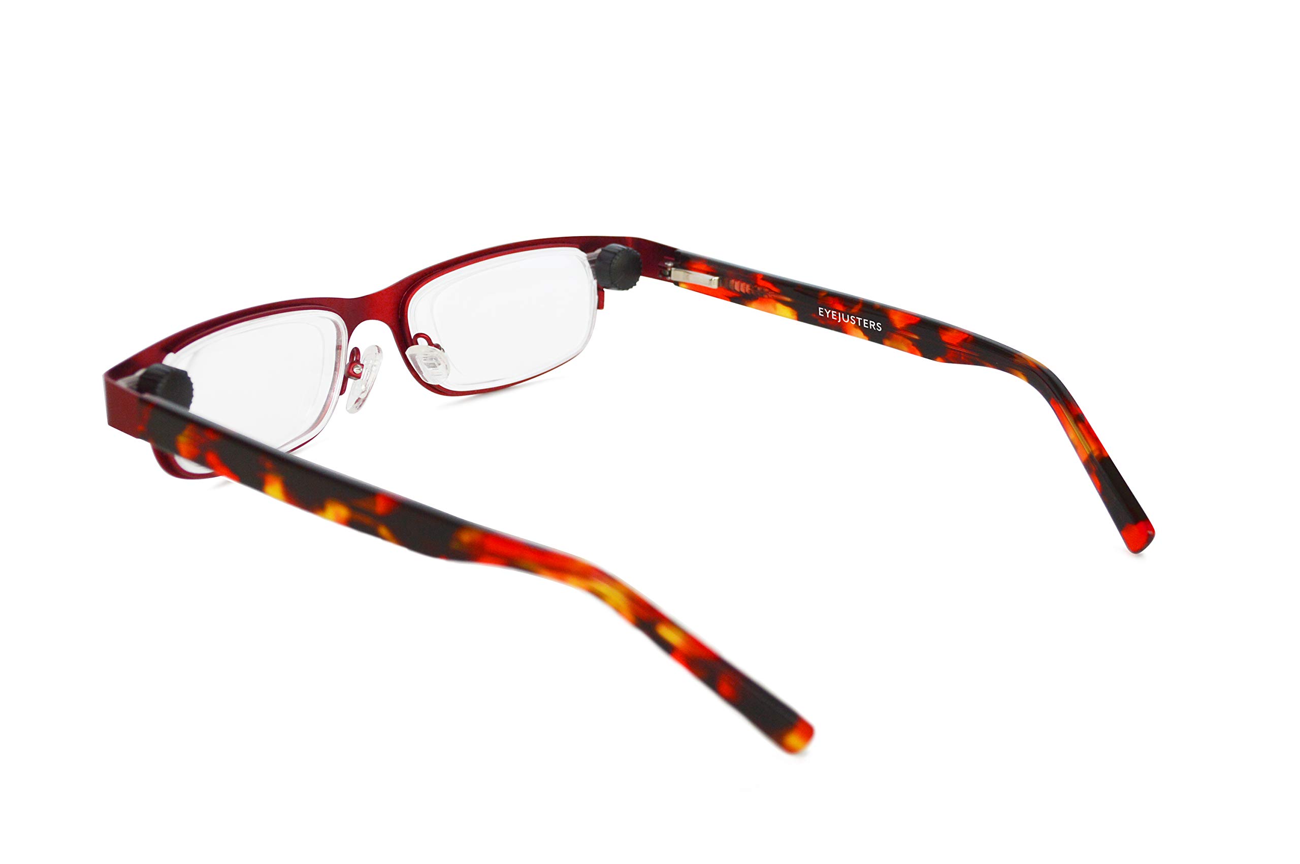 Self-Adjusting Reading Glasses - Oxford Style Frame with Ruby Red Lenses for Men & Women - Perfect for Reading, Computer Work & Fashion Accessory