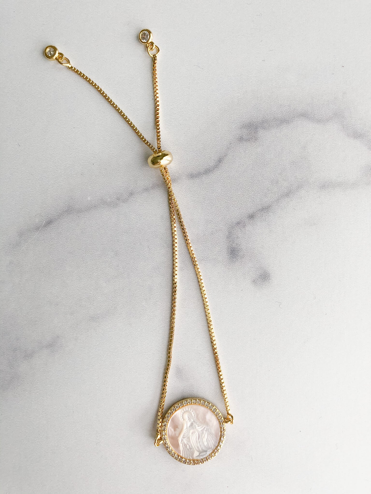 Blessed Mother of Pearl Bracelet - Elegant Spiritual Jewelry for Women | Perfect for Meditation, Prayer & Everyday Wear