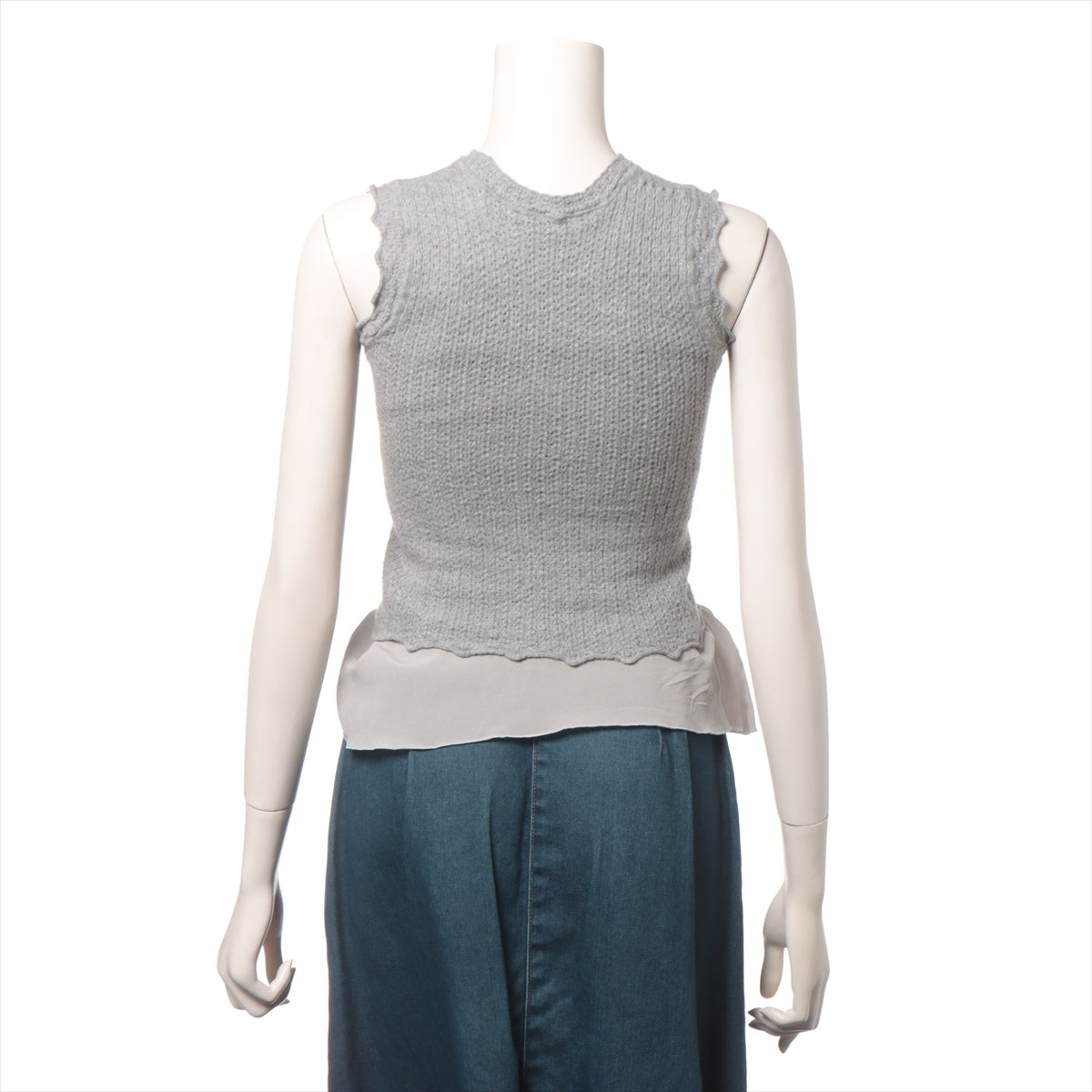 Louis Vuitton Women's Knitted Sleeveless Tank Top - Soft Gray Cotton Blend Casual Summer Top for Beach, Travel & Everyday Wear