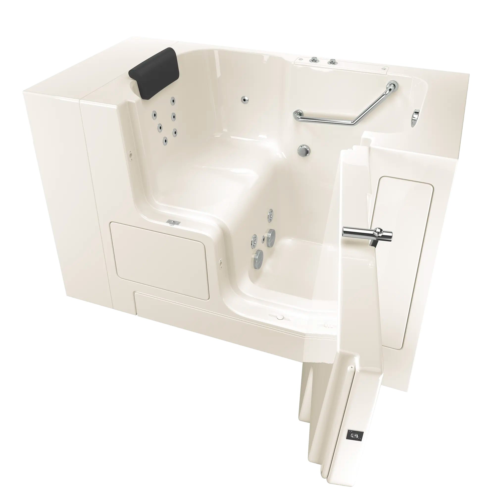 Premium 32 x 52 Inch Gelcoat Walk-In Bathtub with Whirlpool System - Right Hand Drain - Ideal for Elderly & Mobility Support, Spa-Like Relaxation at Home