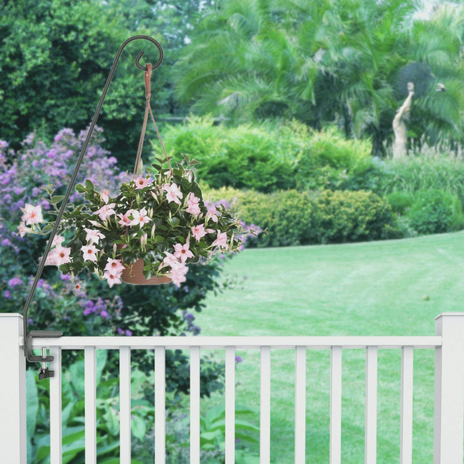 **Ashman Heavy Duty Double Forged Solid Metal Deck Hook - Strong Single Piece Rod for Hanging Bird Feeders, Plant Hangers, Lanterns, Wind Chimes & Outdoor Decor - Perfect for Patio, Garden & Backyard**