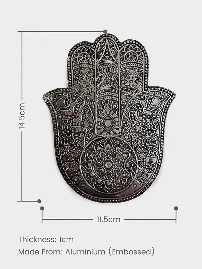 Namaste Hamsa Hand Embossed Incense Ash Catcher Holder - Spiritual Decor for Yoga Meditation & Home Altar