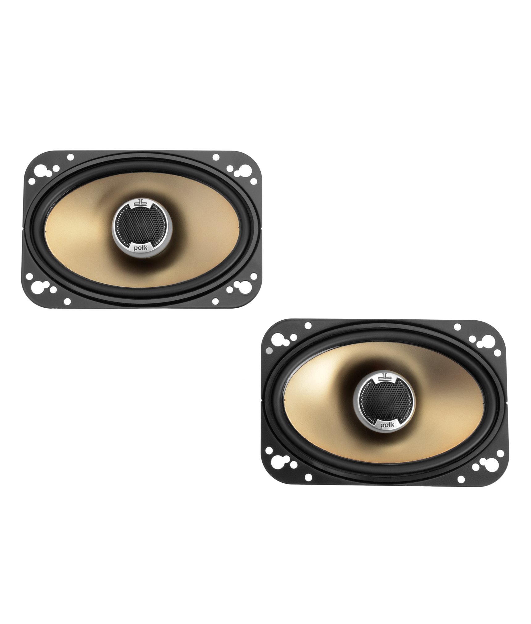 Polk Audio DB461 4x6 Inch Coaxial Car Speakers - 2-Way Full Range Stereo Sound (Pair, Black) | Perfect for Car Audio Upgrades & Marine Boat Sound Systems