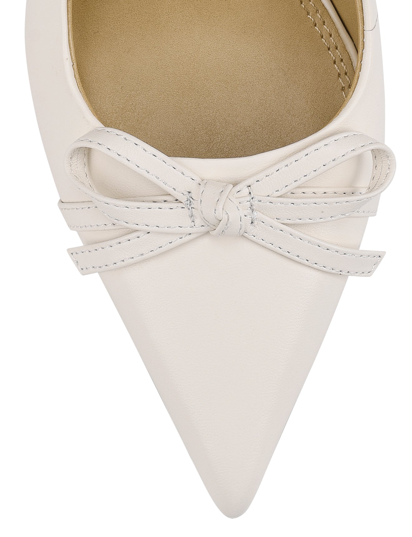 Singh Women's Slingback Heels - Comfortable Leather Pumps with Low Block Heel for Office, Wedding & Party Wear | Chalk White Leather Shoes for Professional & Dressy Occasions