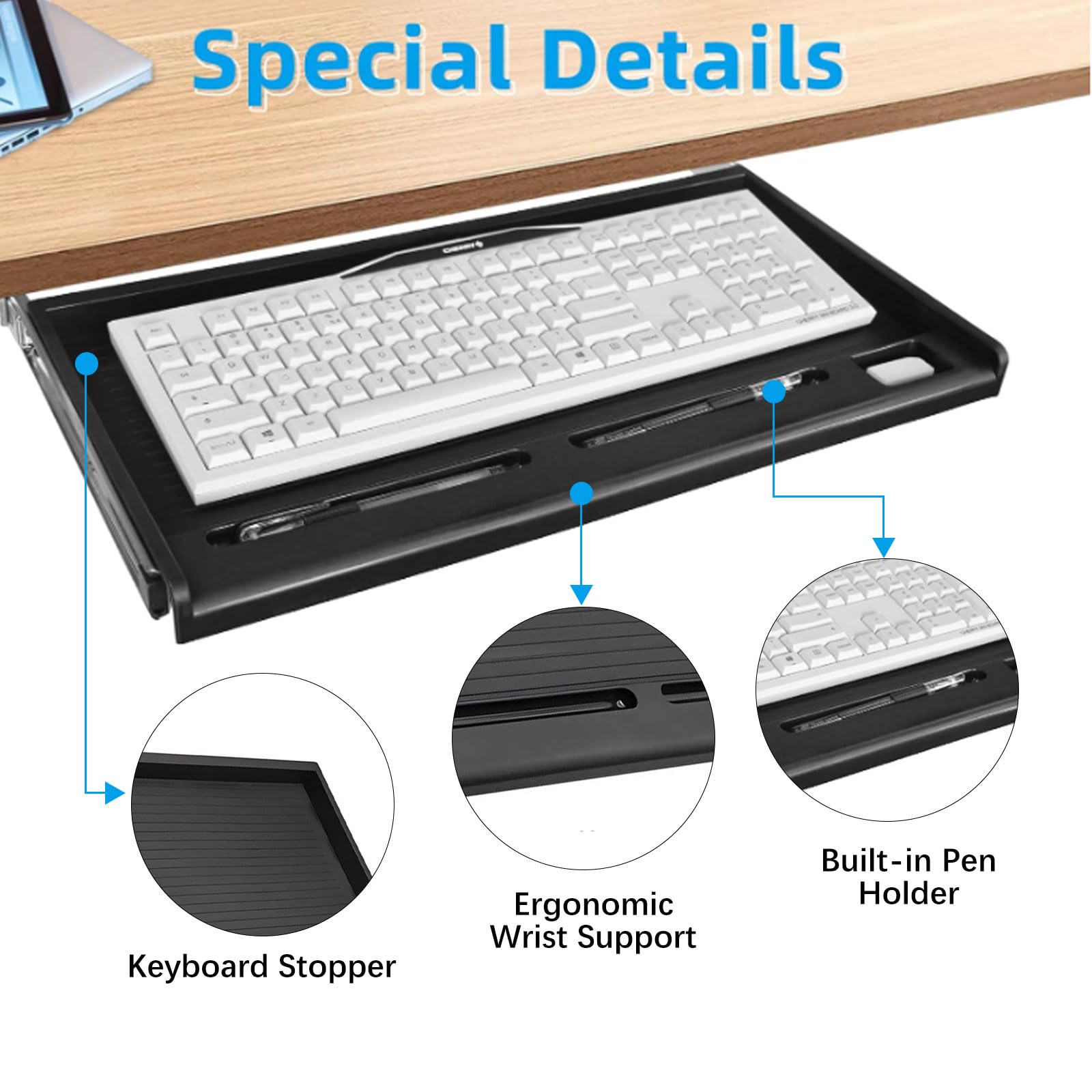 TOOCUST Under Desk Keyboard Tray - 20