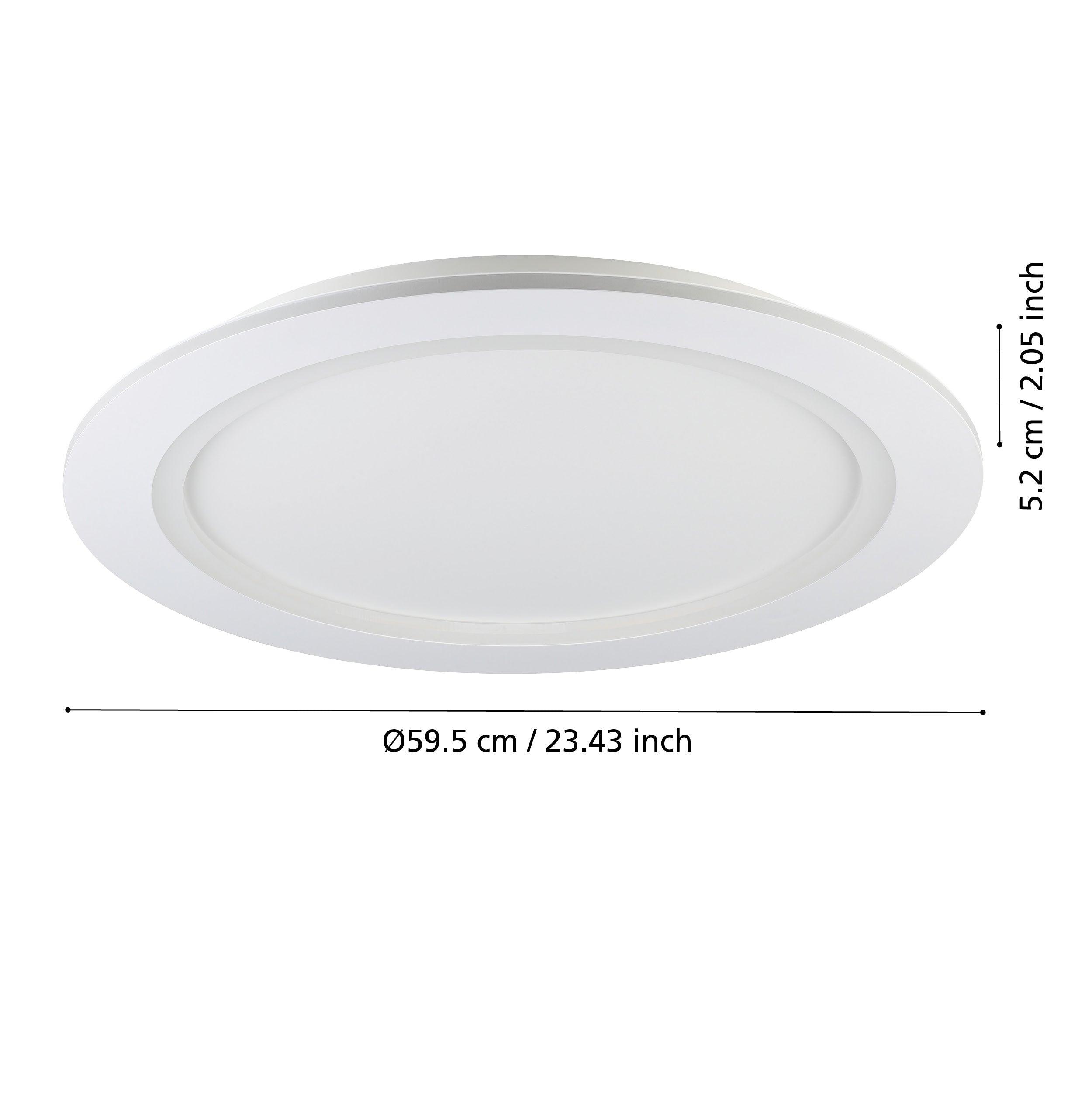 Eglo Connect Padrogiano Z Smart Round LED Flush Mount Ceiling Light 23.4 Inch - Modern Dimmable Lighting for Bedroom, Living Room & Kitchen | Alexa & Google Home Compatible