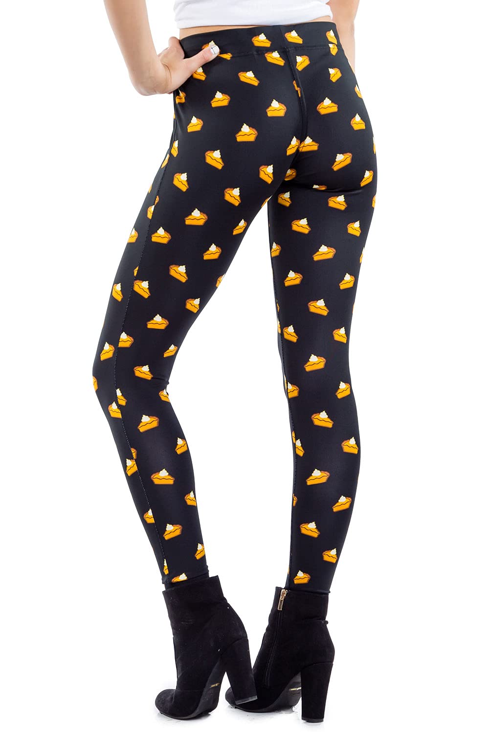 Funny Thanksgiving Leggings for Women - Black Turkey Pattern Holiday Tights | Comfortable & Stretchy Thanksgiving Outfit for Family Gatherings, Friendsgiving Parties & Fall Festivals