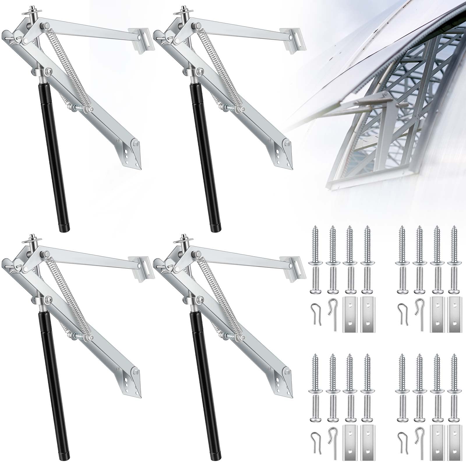 Amylove 2 Pack Automatic Greenhouse Roof Vent Openers - Dual Spring Solar Powered Ventilation Kit for Greenhouses, Sensitive Temperature Control, Replacement Gardening Accessories - Perfect for Home Gardens, DIY Greenhouses & Plant Nurseries