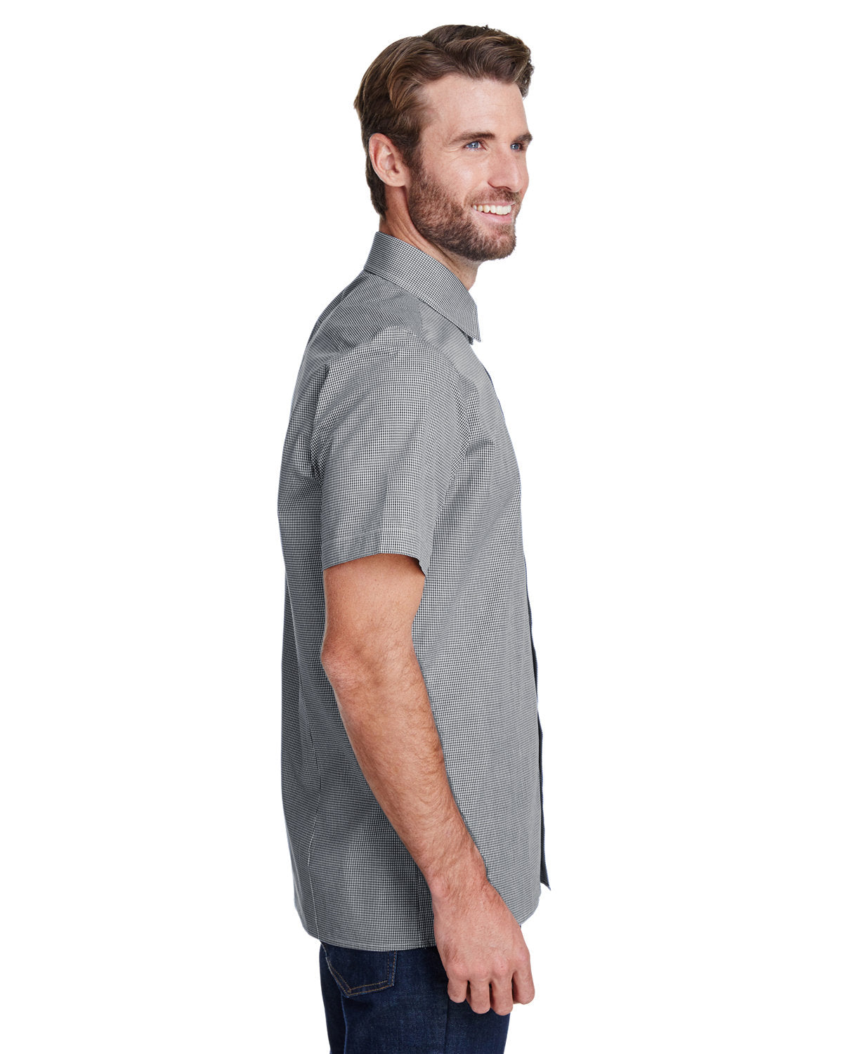 Reprime RP221 Men's Microcheck Gingham Short Sleeve Cotton Shirt - Artisan Collection | Casual Summer Wear & Outdoor Activities