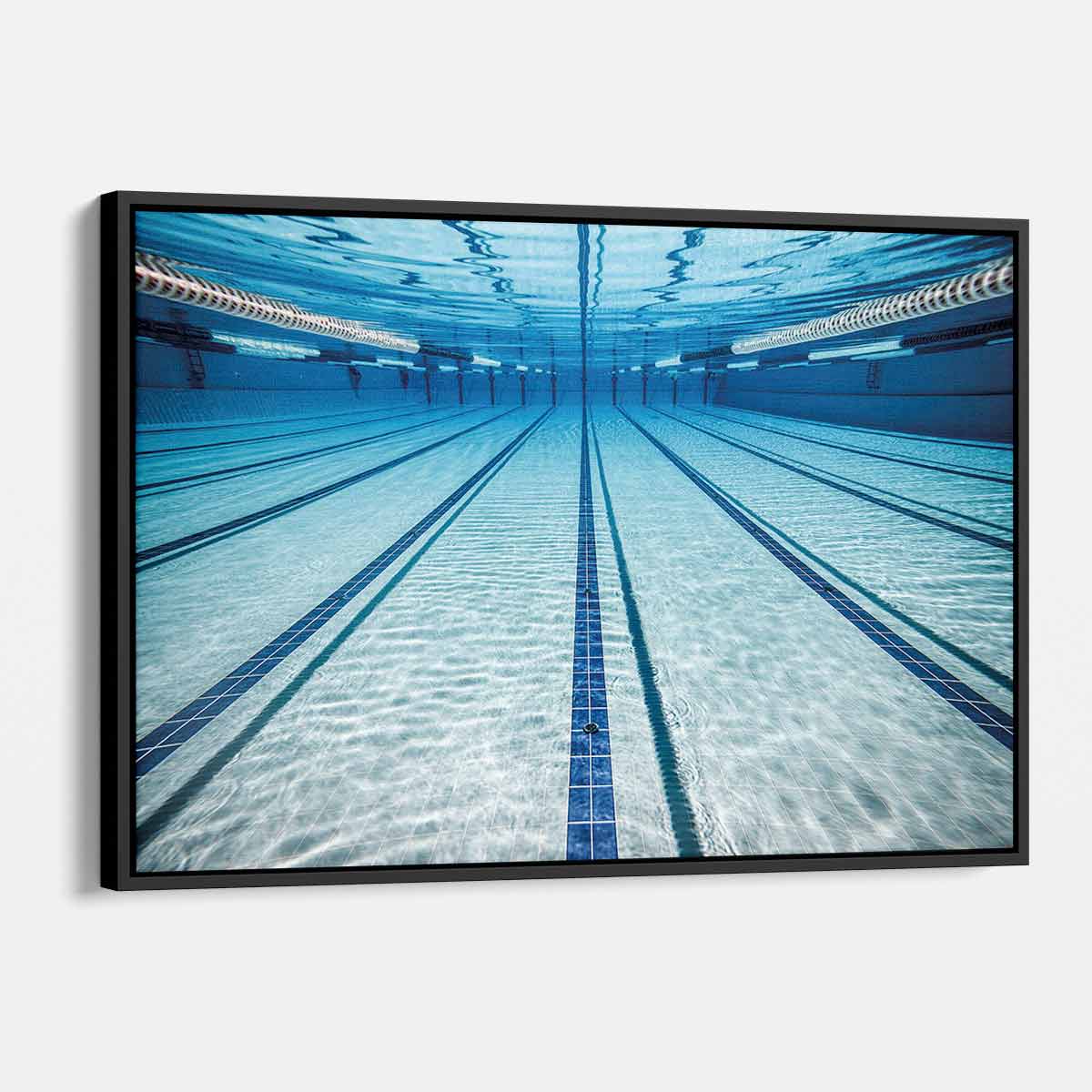 Blue Swimming Pool Wall Art Canvas 9073 - Modern Ocean Themed Decor for Beach House, Bathroom & Living Room - Perfect for Coastal Home Decor & Vacation Vibes