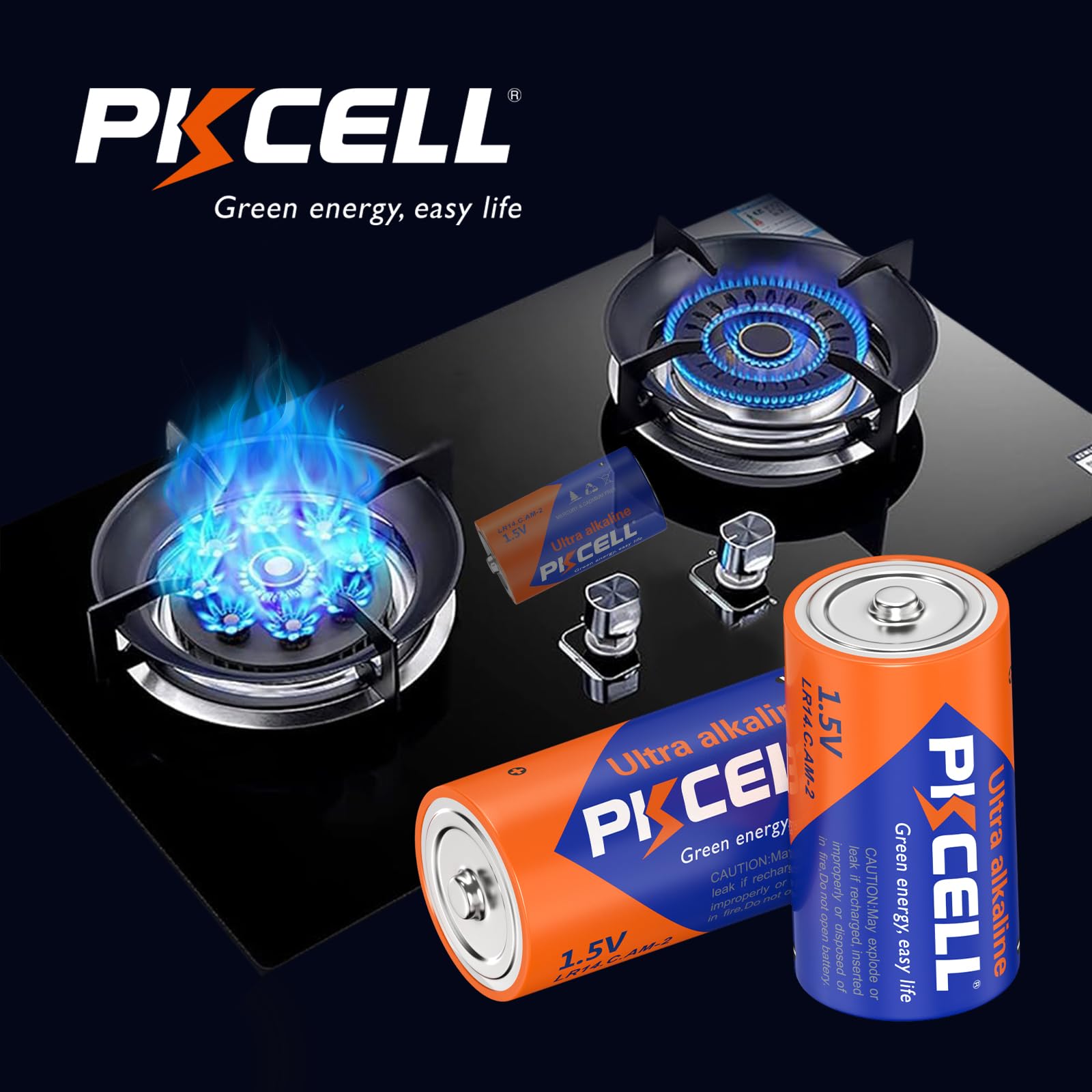 PKCELL 52-Pack Alkaline Batteries Variety Pack - 16 AA, 24 AAA, 4 C, 4 D & 4 9V Batteries for Household Electronics - Perfect for Remote Controls, Toys, Flashlights, Clocks and Emergency Devices