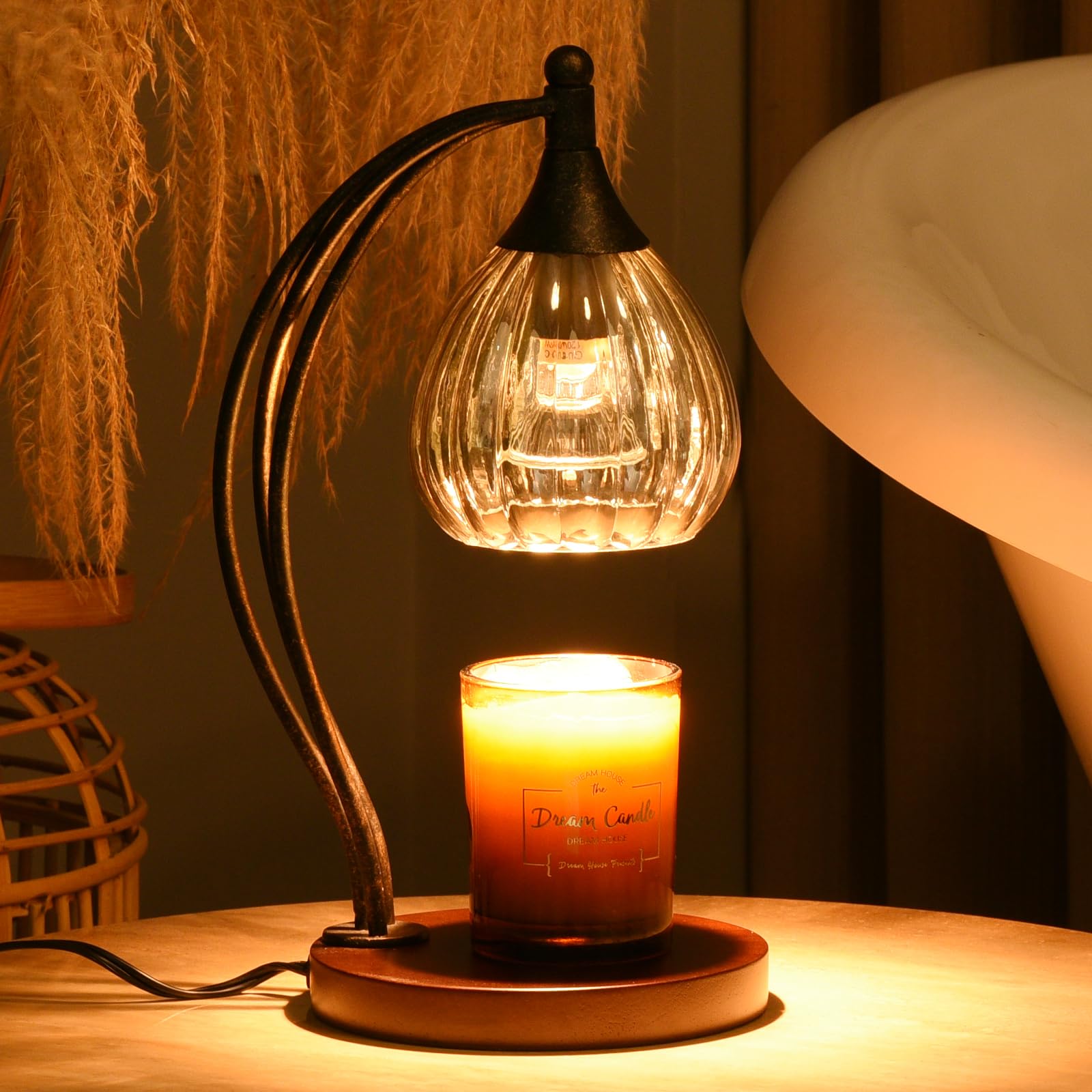 Electric Candle Warmer Lamp with Timer & Dimmer - Jar Candle Melter with 2 Bulbs - Scented Wax Warmer for Home Decor, Romantic Gifts (Silver/Gray/Black) - Perfect for Bedroom Ambiance, Spa Relaxation & Valentine's Day Presents