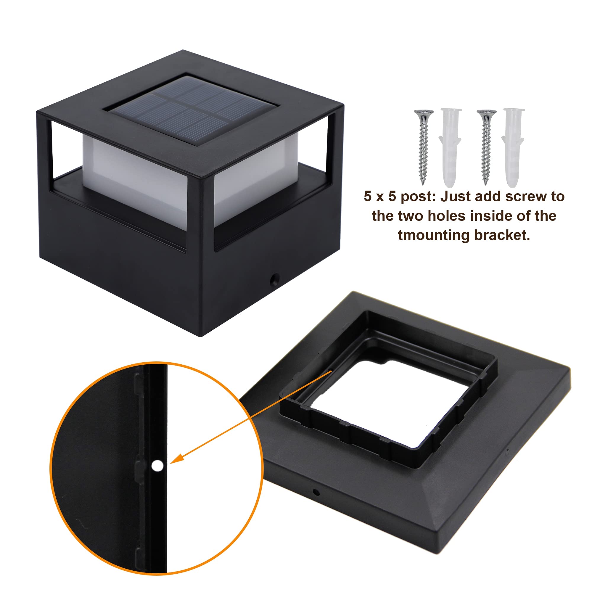 MAGGIFT 6 Pack Solar Post Lights - 20 Lumen Outdoor Warm White LED Solar Powered Cap Lights for 4x4, 5x5, 6x6 Wooden Posts - Waterproof Deck, Fence & Patio Lighting - Perfect for Garden, Pathway & Backyard Decoration