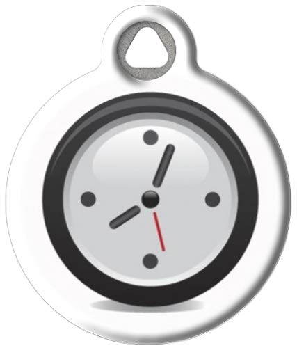Personalized Pet ID Tag for Dogs and Cats - Custom Engraved Dog Tag Art Clock with 1.25