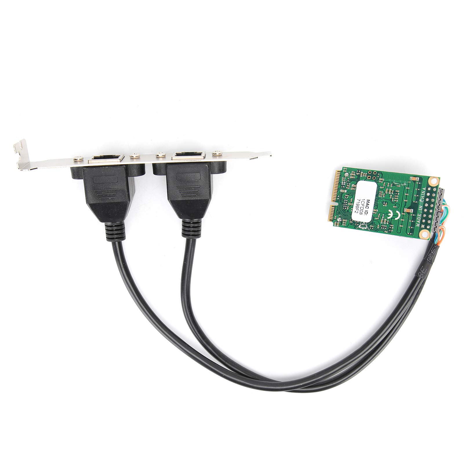 Mini PCIe Gigabit Ethernet Network Card - Dual RJ45 Port, 10/100/1000Mbps, Intel 82583V Chipset Compatible with Linux - Ideal for Industrial PCs, Servers & Embedded Systems