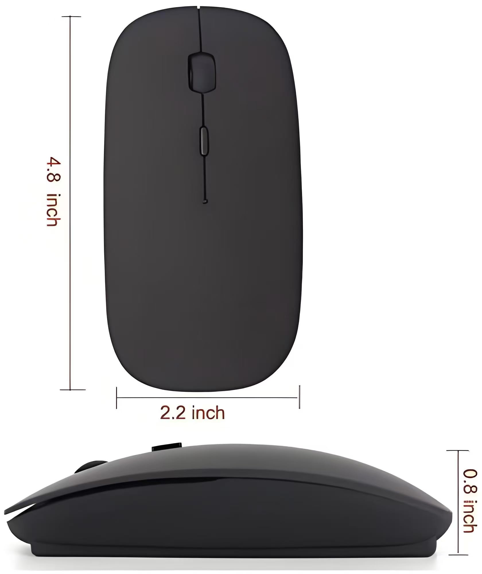 ZERU Bluetooth Wireless Mouse, Rechargeable Ergonomic Mouse for MacBook Pro/Air, Laptop, PC, Mac, iPad Pro - Perfect for Office, Home & Travel Use