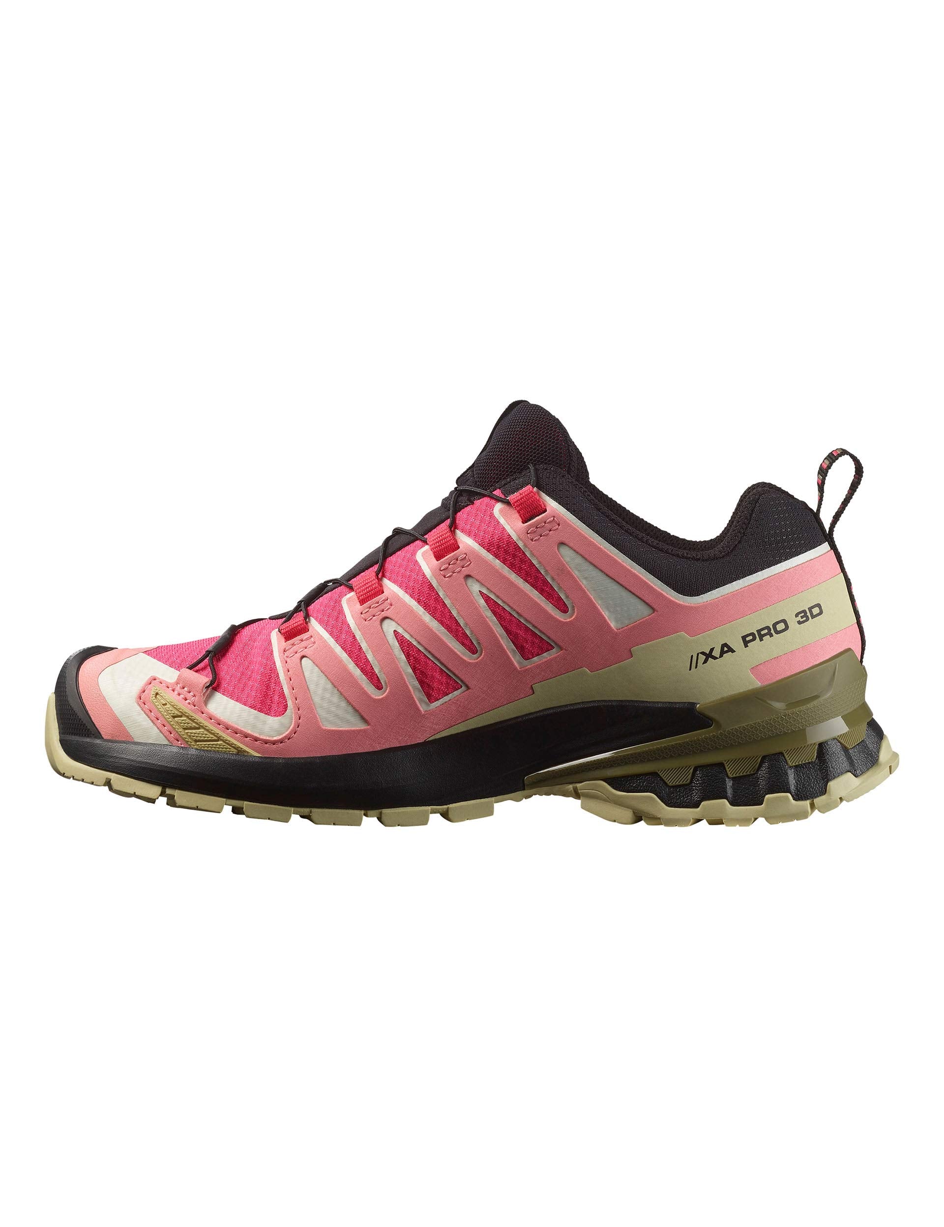 XA Pro 3D V9 Gore-Tex Trail Running Shoes - Rouge Red/Vanilla Ice/Martini Olive | Waterproof Hiking & Outdoor Adventure Footwear for Men & Women