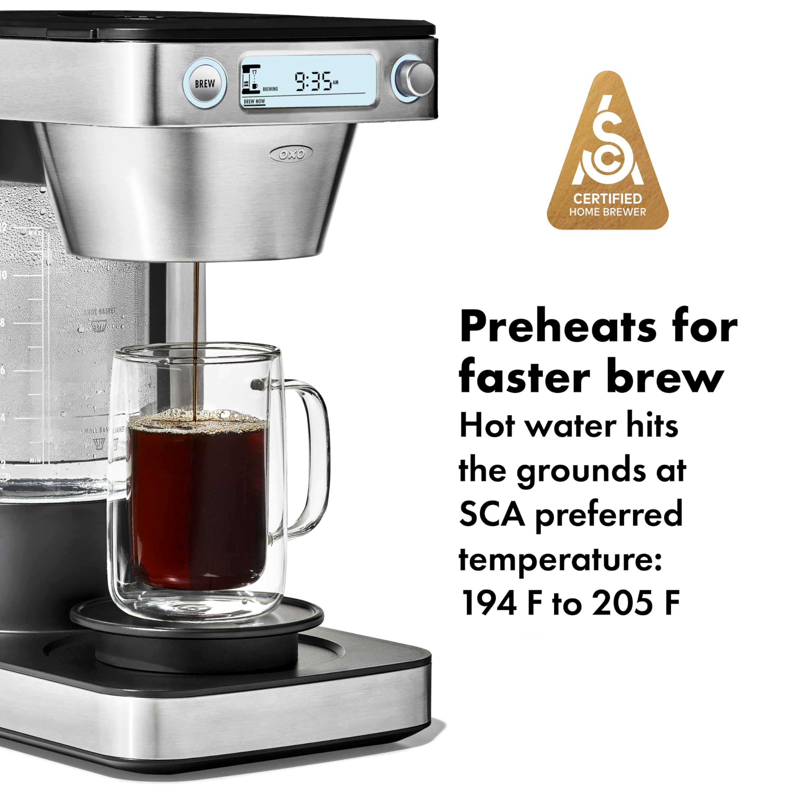 OXO Brew 12-Cup Programmable Coffee Maker with Podless Single-Serve Function - Stainless Steel Silver - Perfect for Home, Office & Entertaining