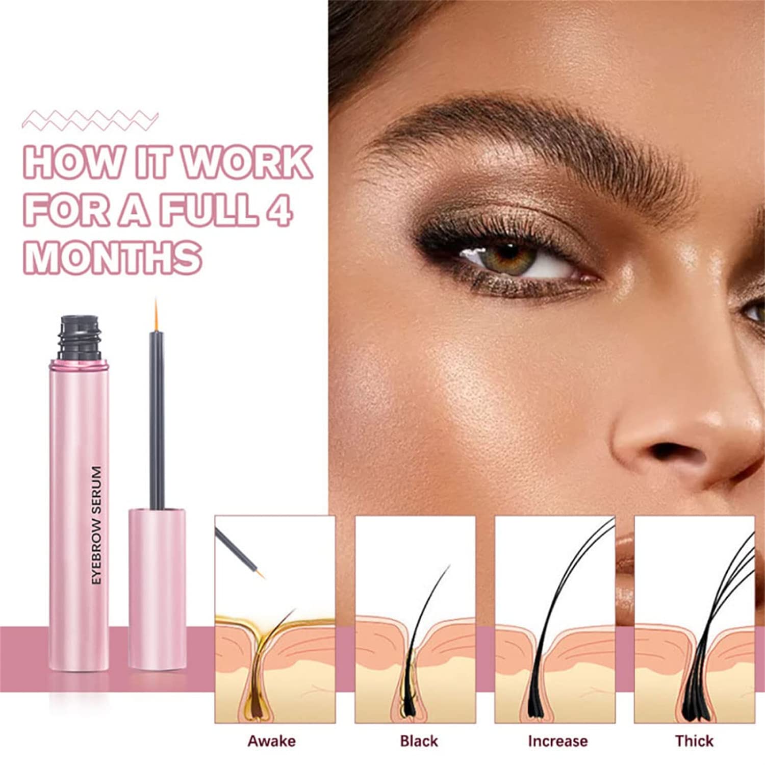 Enteriya Eyelash Growth Serum & Eyebrow Enhancer - 3 Pack for Fuller, Longer & Stronger Lashes & Brows | Natural Lash Serum with Advanced Formula | Perfect for Nighttime Care & Special Occasions