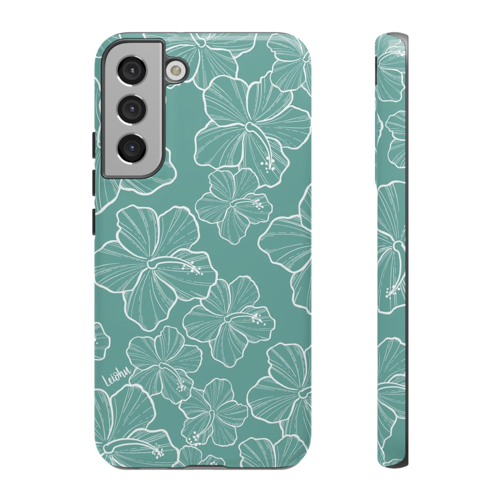 Premium Hibiscus Teal Samsung Galaxy Phone Case - Durable & Stylish Protection for Everyday Use, Work & Travel