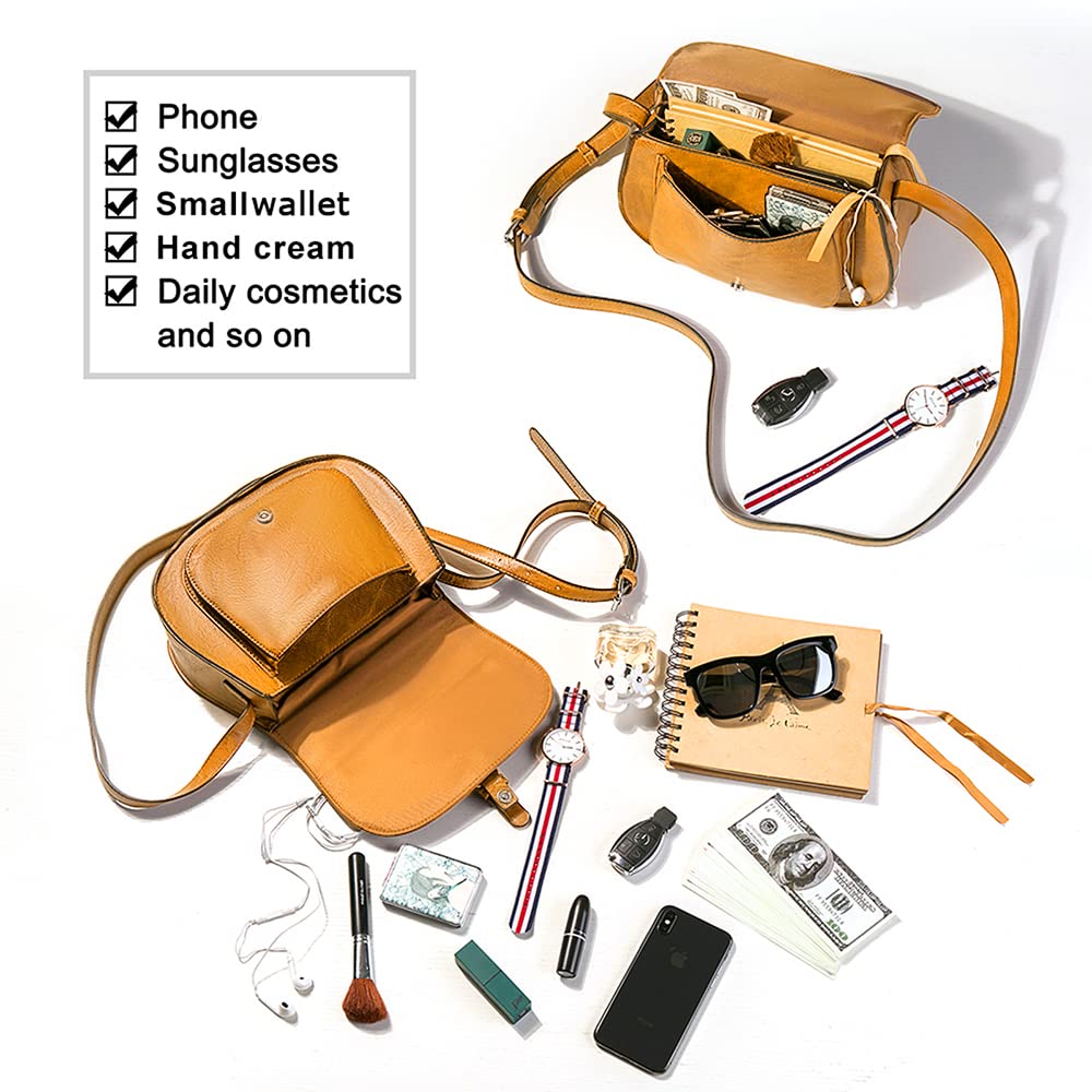 AFKOMST Women's Vegan Leather Crossbody Bags - Small Saddle Purse & Boho Shoulder Bag for Everyday Use, Travel, and Casual Outings