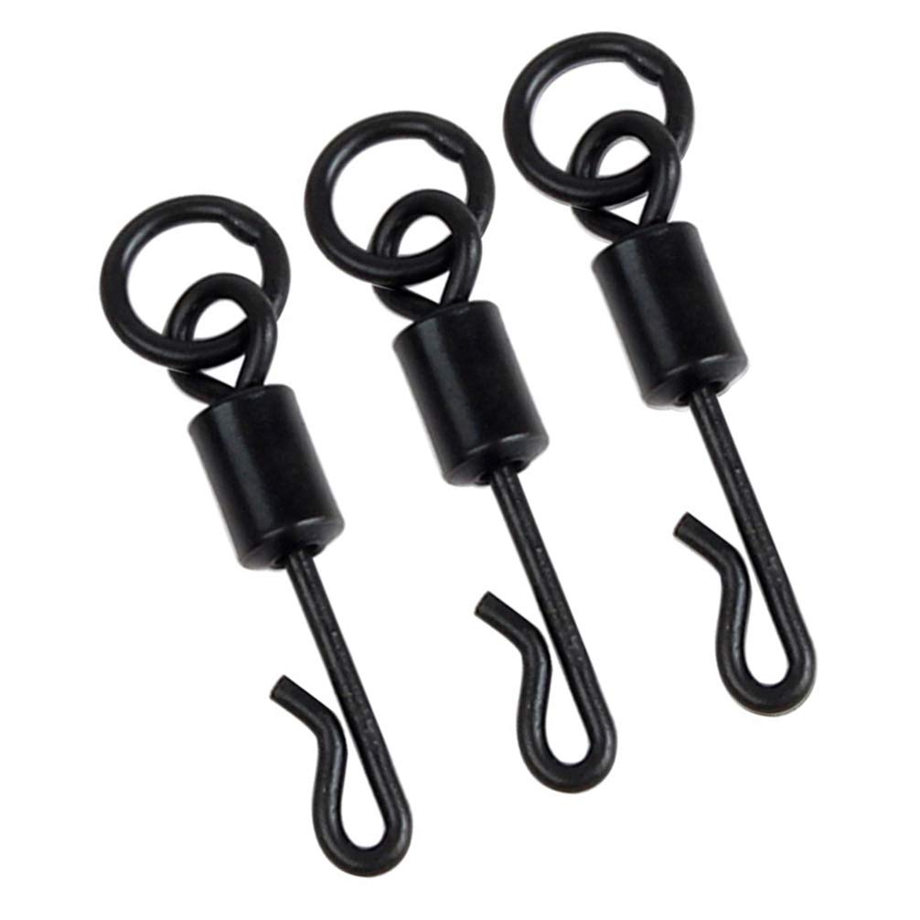 LIOOBO 50pcs Premium Fishing Swivels with Snap Connectors - Ball Bearing Rolling Swivel for Saltwater & Freshwater Fishing - Strong Snap Rings for Tackle Box & Lure Rotation - Ideal for Bass, Trout & Saltwater Game Fish