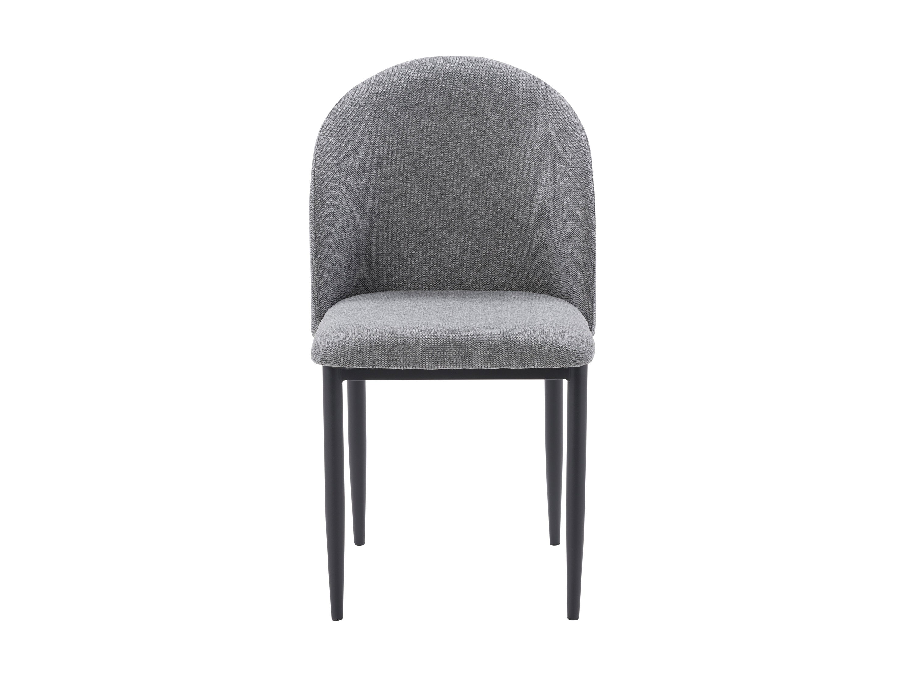 Modern Grey Curved Dining Chairs Set of 2 - Comfortable Kitchen & Dining Room Chairs for Home, Restaurant, or Cafe