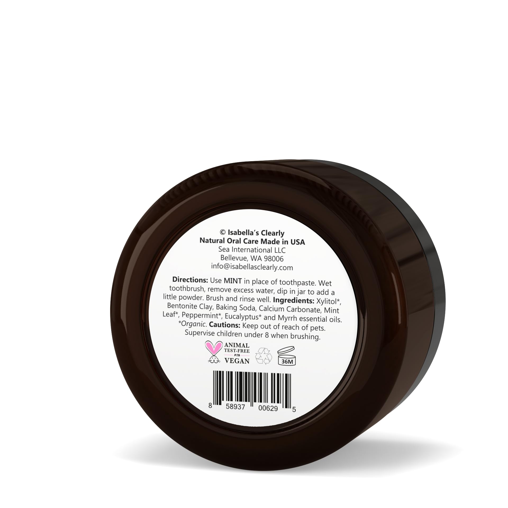Isabella’s Clearly Remineralizing Tooth Powder - Natural Teeth Whitening Fluoride-Free Toothpaste with Xylitol, Baking Soda & Bentonite Clay for Adults & Kids - Mint Flavor for Sensitive Gums | Ideal for Daily Oral Care & Brightening Smiles
