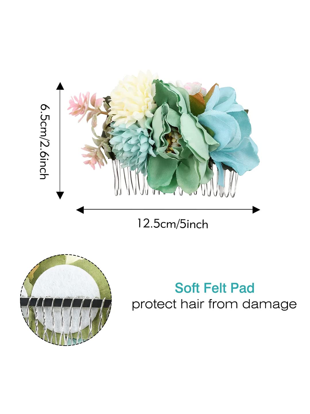 Sonpal Floral Hair Comb Pin for Women - Elegant Bridal Hair Clip, Side Comb, Hair Accessories for Women & Girls | Perfect for Weddings, Parties & Special Occasions