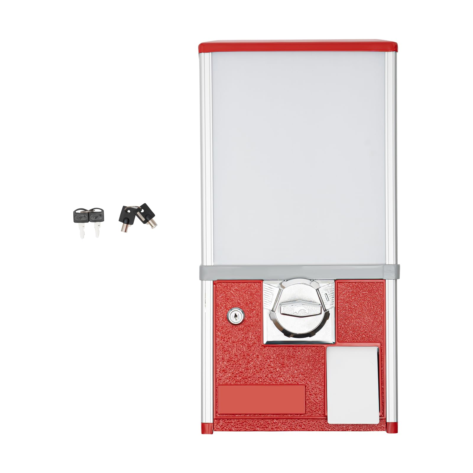 Commercial Gumball Machine for Business - 1.77-1.97 Inch Ball Diameter, 800 Coin Capacity, Accepts 4 Quarters - Perfect for Vending Capsule Toys, Candies & Gumballs (Red) - Ideal for Arcades, Retail Stores & Party Favors