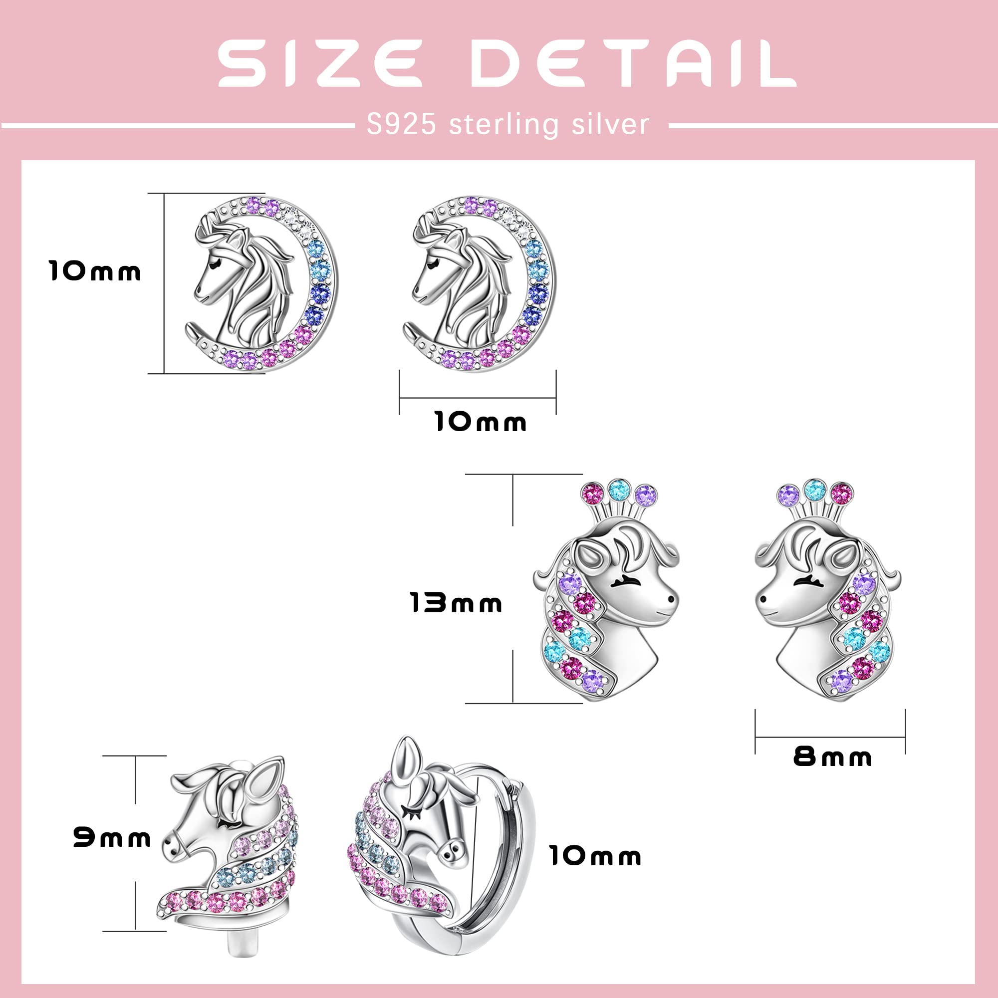 YADOCA 3 Pairs 925 Sterling Silver Earrings for Women & Girls - Hypoallergenic Hoop & Stud Earrings Set with Cubic Zirconia - Small Cartilage Hoops for Kids, Teens & Adults - Perfect Gift for Birthday, Christmas & Special Occasions