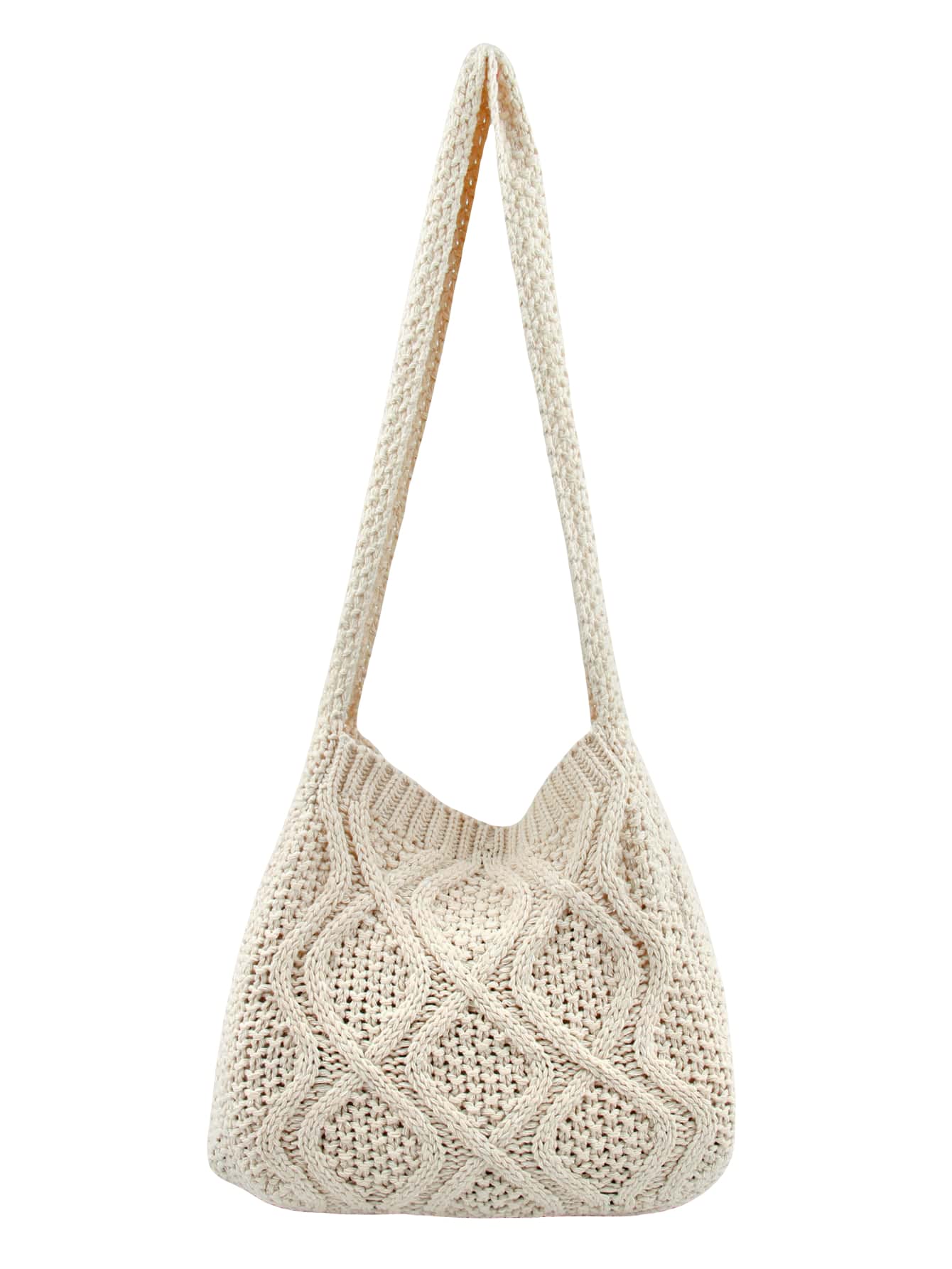 Verdusa Women's Crochet Shoulder Bag - Boho Knitted Tote Handbag for Shopping, Beach & Daily Use | Stylish & Lightweight Purse for Women